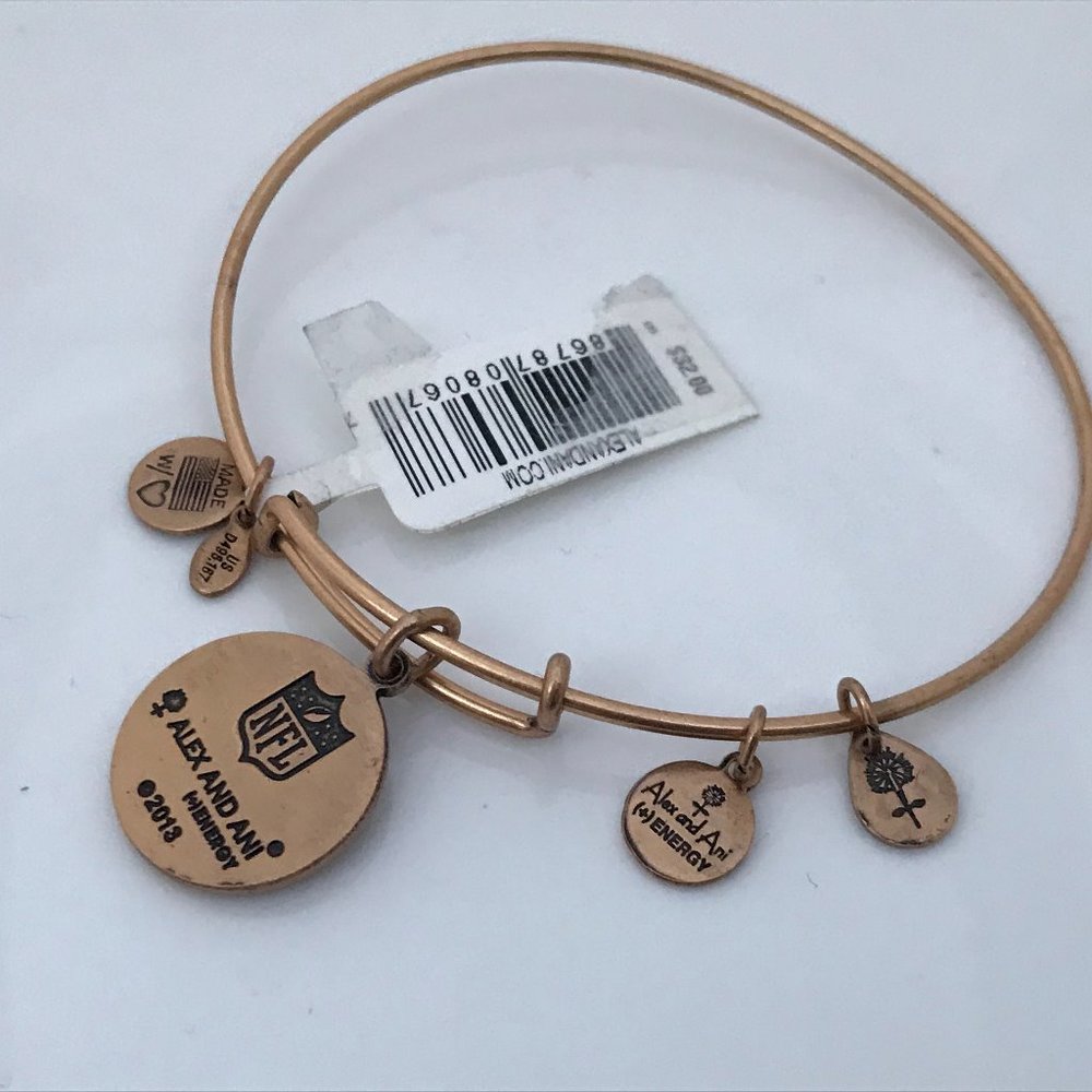 Alex And Ani Energy Bracelet NFL NY Gold Tone Meta - Picture 5 of 7